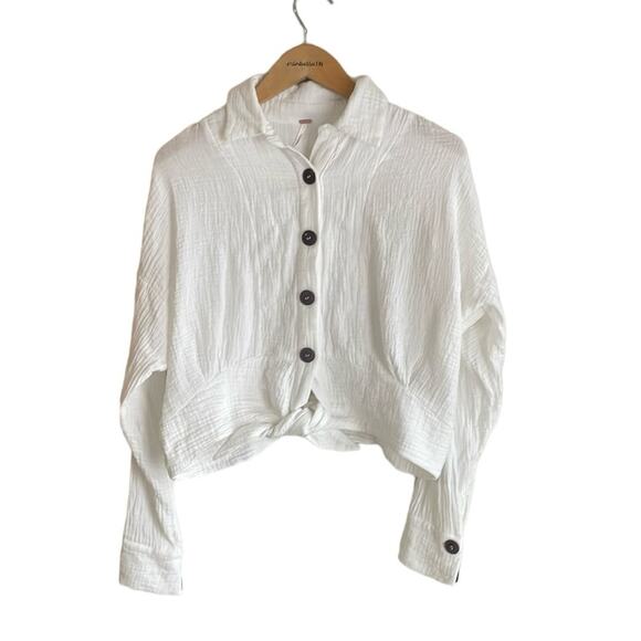 Free People Sunstreaks tie front shirt - Picture 2 of 16